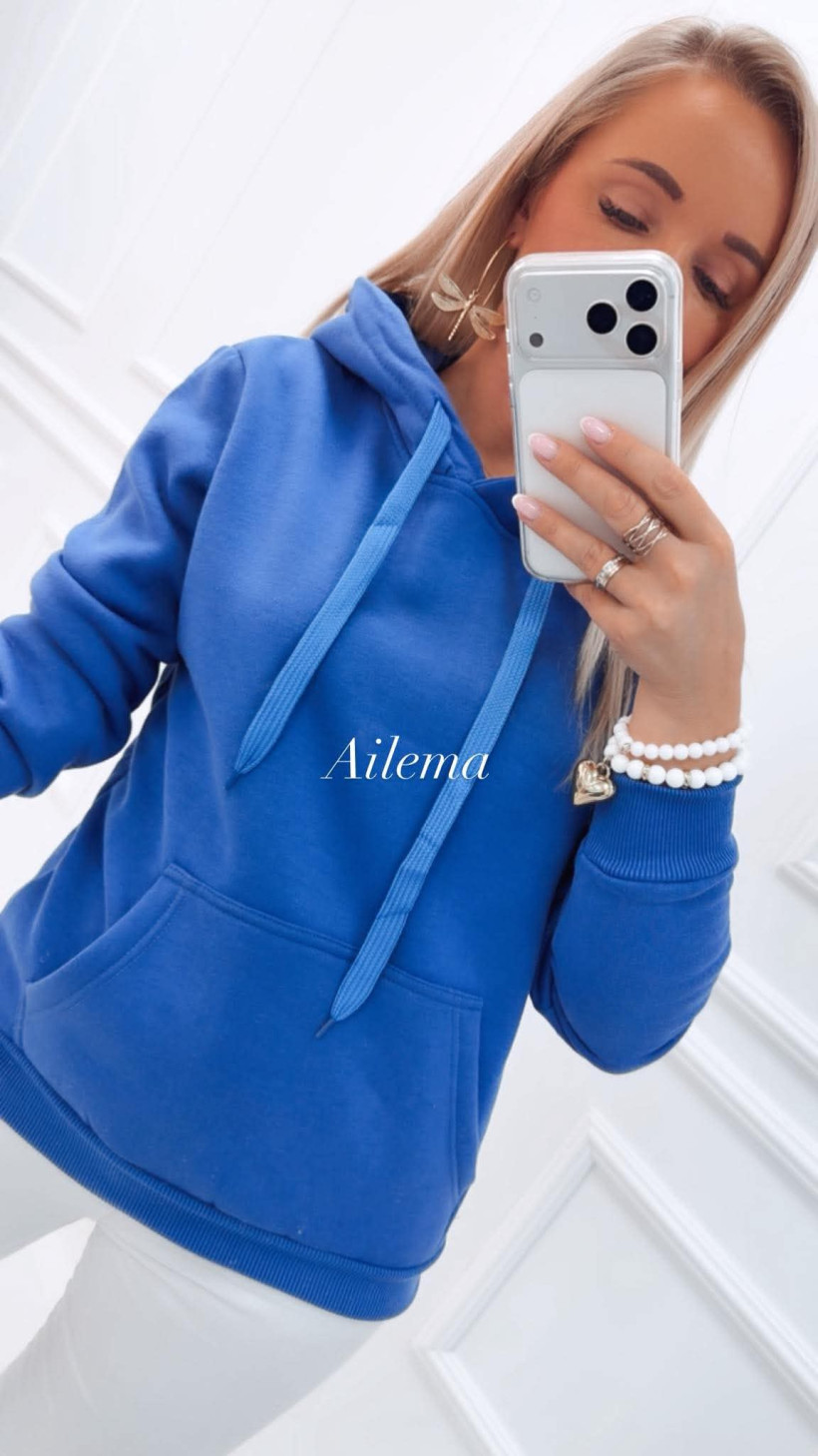 Bluza kangurek 68W02 z kapturem i kieszenią
