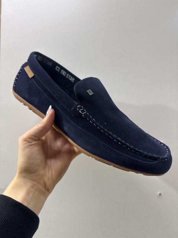 GWIAZDA 47 mokasyn big star DD174418BS granatowy zamszowy mokasyn męski
