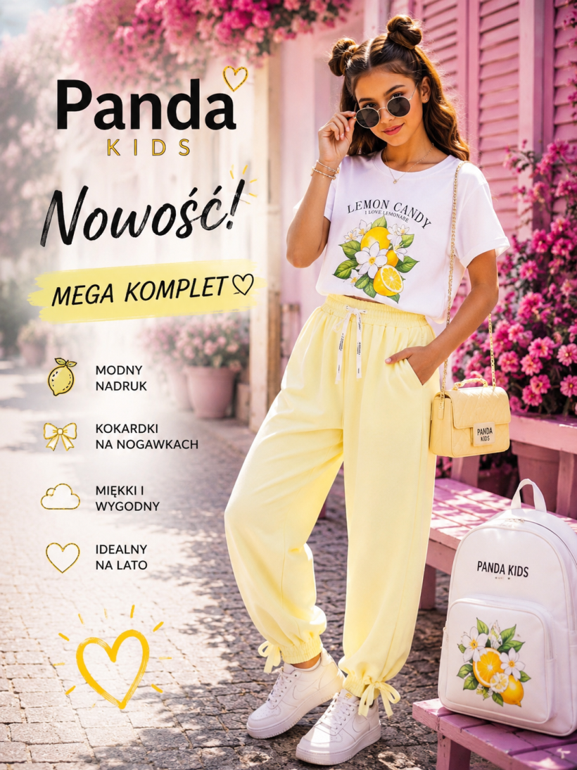 Spodnie wiązane kokardki banan