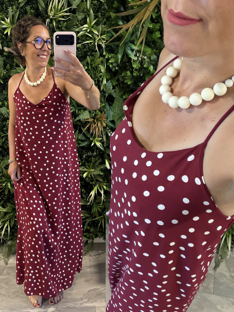 robe longue à pois 