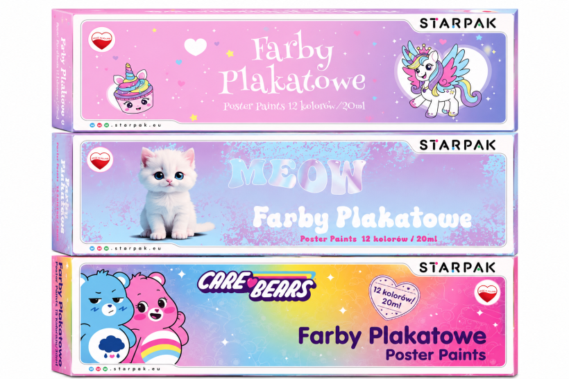 Starpak Farby Plakatowe 12 kol 20 ml Mix Wzorów