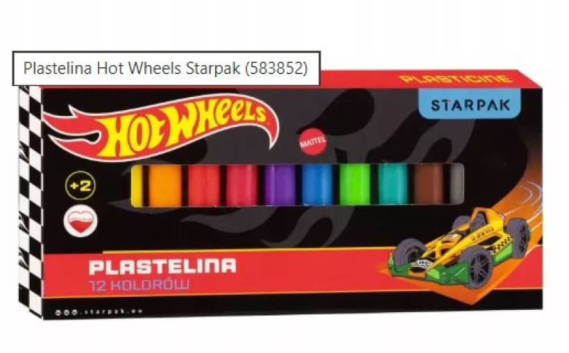STARPAK Plastelina Hot Wheels 12 kol