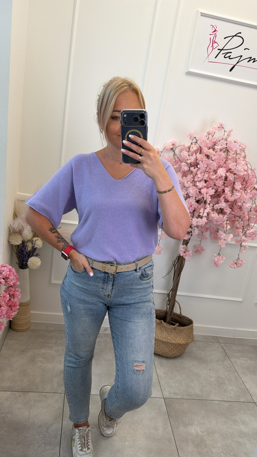 Sweter basic krótki rękaw 15195