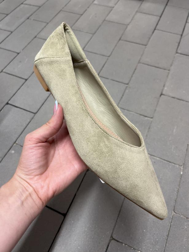 FRANCJA 20 bottega 22 ry97 green zielona balerina szpic 
