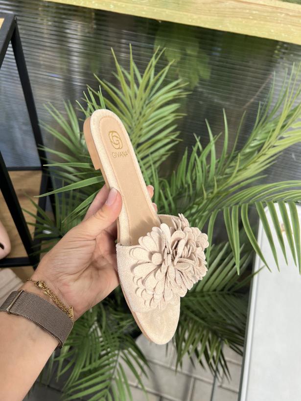 FRANCJA 29 klapek givana bj726 beige beżowy laczek kwiaty