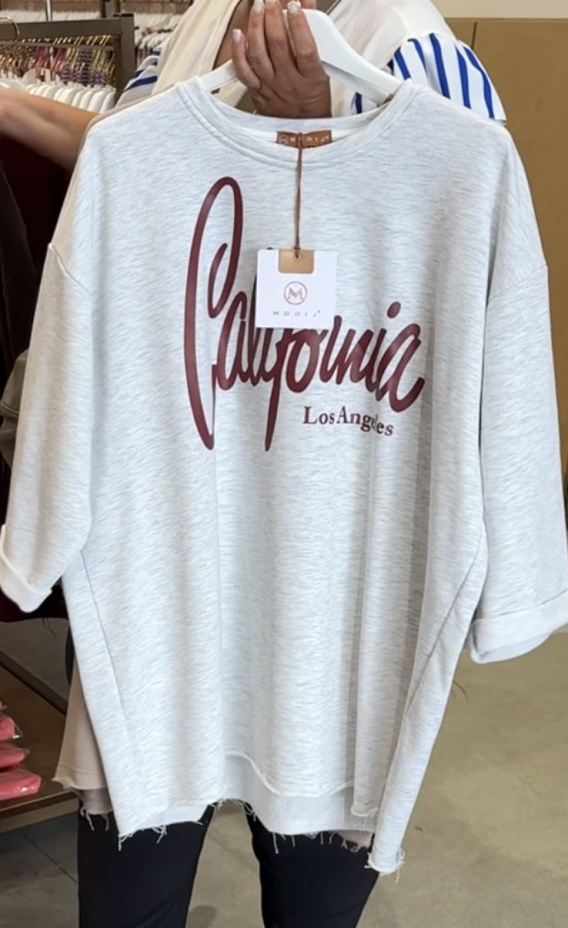 Italia nr 17 - Bluza jednokolorowa CALIFORNIA Mooij - 1740 - popiel