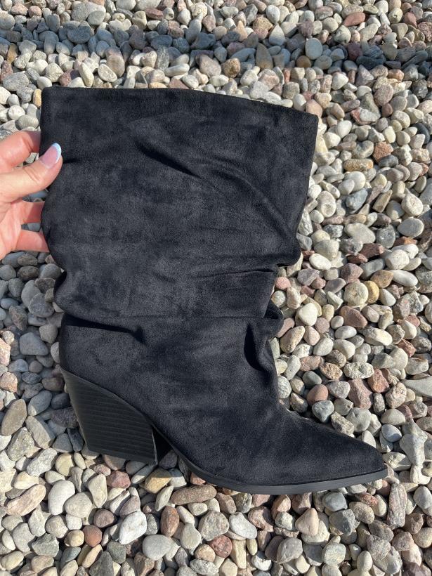 GRACJA 18 botek ideal shoes 2581a black czarny botek szeroka cholewka 