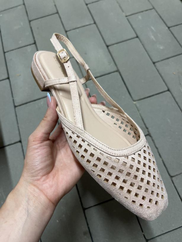 FRANCJA 39 klapek ideal shoes 2828 pink różowy płaski klapek koszyczek