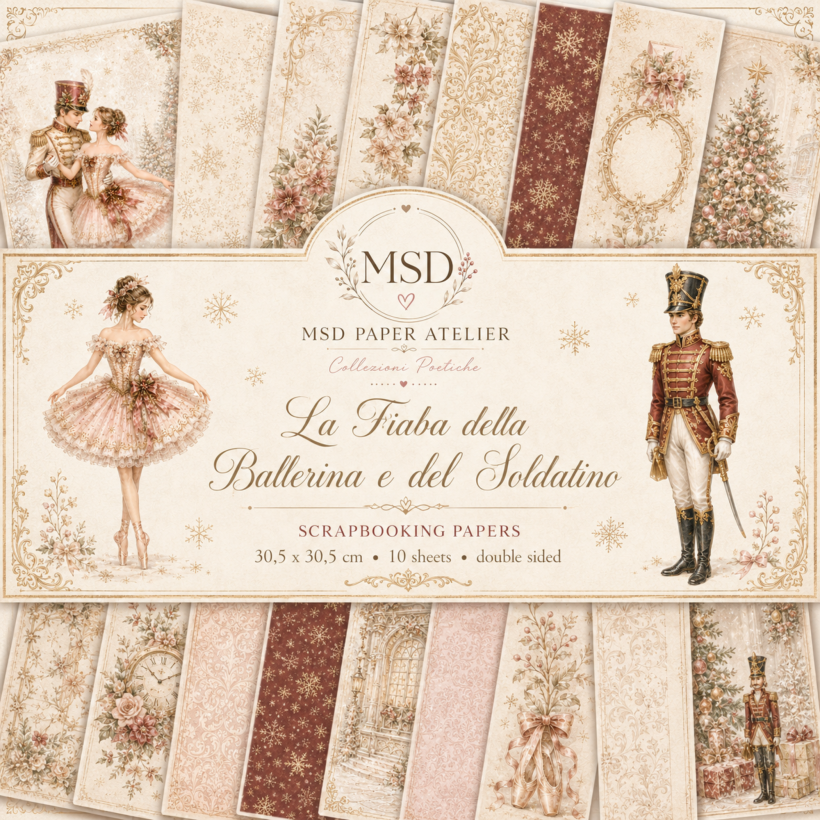 Album Scrapbooking 30,5 × 30,5 cm – La Fiaba della Ballerina e del Soldatino