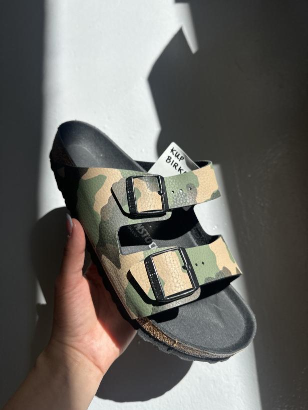 BIRKEN 7 klapek arizona birkenstock 1017782 regular fit camo beige laczek moro brązowy 