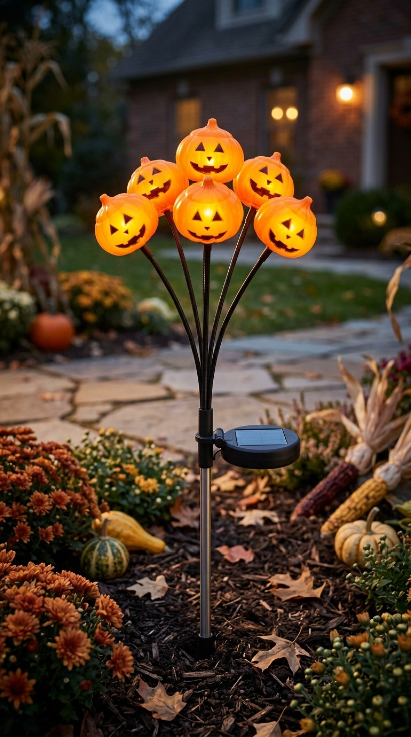 Lampka solarna ogrodowa Halloween – świecące dynie 