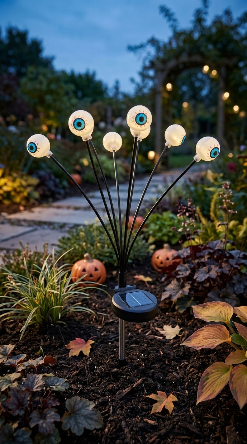 Lampka solarna ogrodowa Halloween – świecące oczy