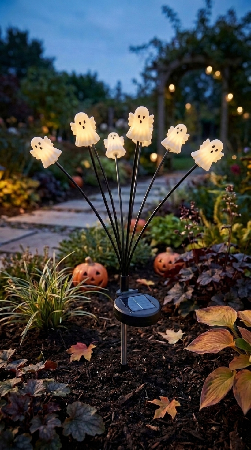 Lampka solarna ogrodowa Halloween – świecące duszki