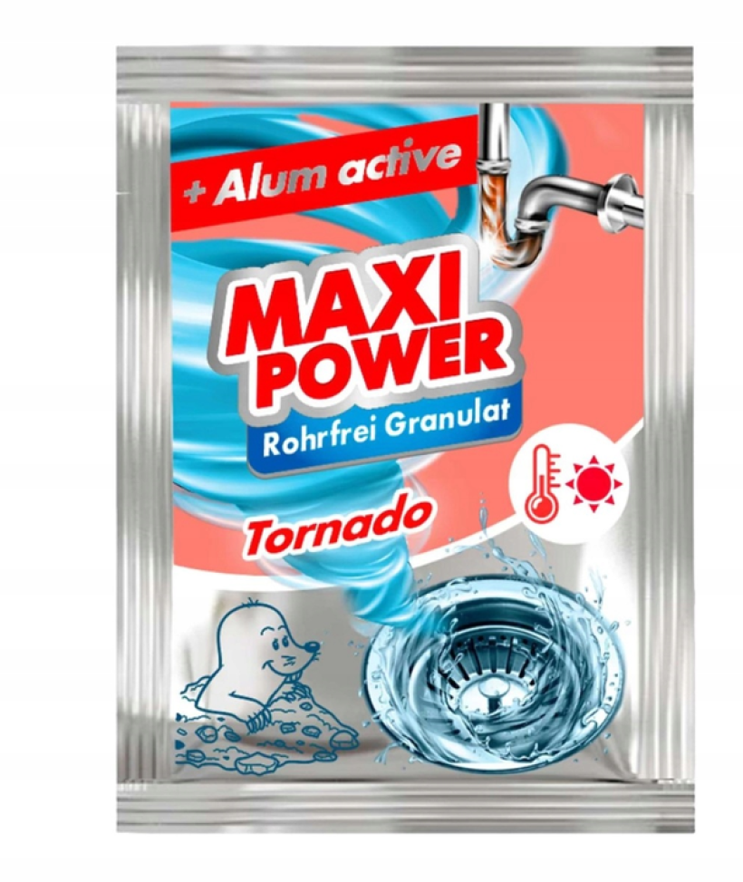 Maxi Power udrażniacz do rur w granulkach saszetka 80g-ciepła woda
