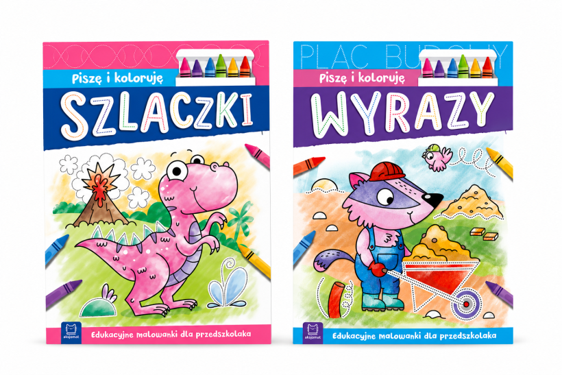 Zestaw 2 edukacyjnych malowanek dla przedszkolaka 
