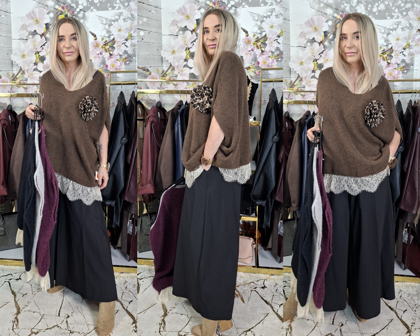 SWETER Z KORONKĄ   CARLON   A039 / 27586 RB4  ZETA  OTTO  