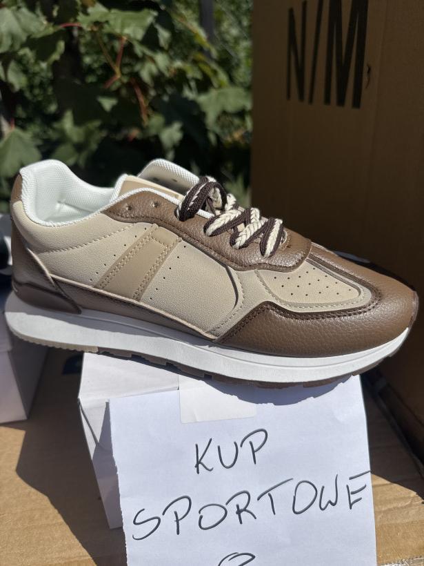 Sportowe 8 Adidas beżowo czekoladowy eko skóra Sweet Shoes A239 brown