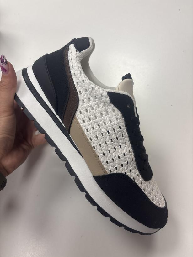 Sportowe 18 - czarny Adidas ażurowy na klinie AP-5696 Black