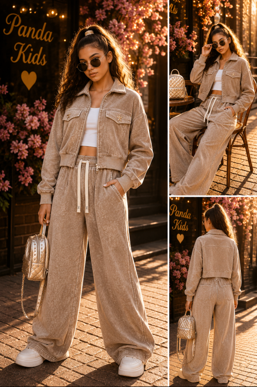 komplet dres dekatyzowany gwiazda latte