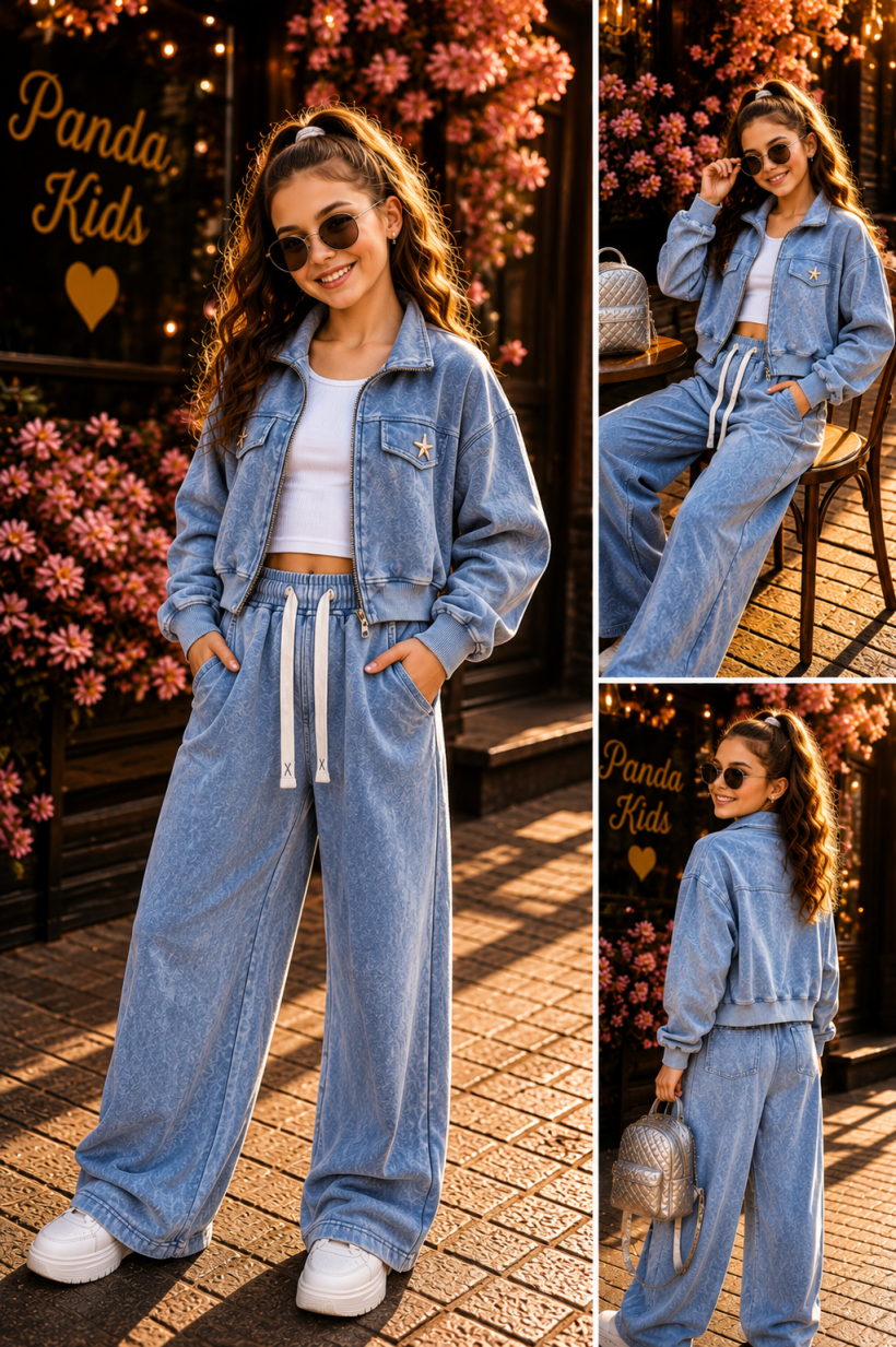 komplet dres dekatyzowany  gwiazda granat