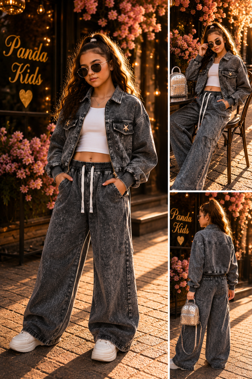 komplet dres dekatyzowany gwiazda czarny