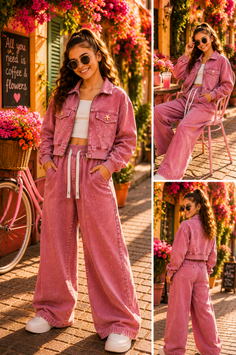 komplet dres dekatyzowany gwiazda puder