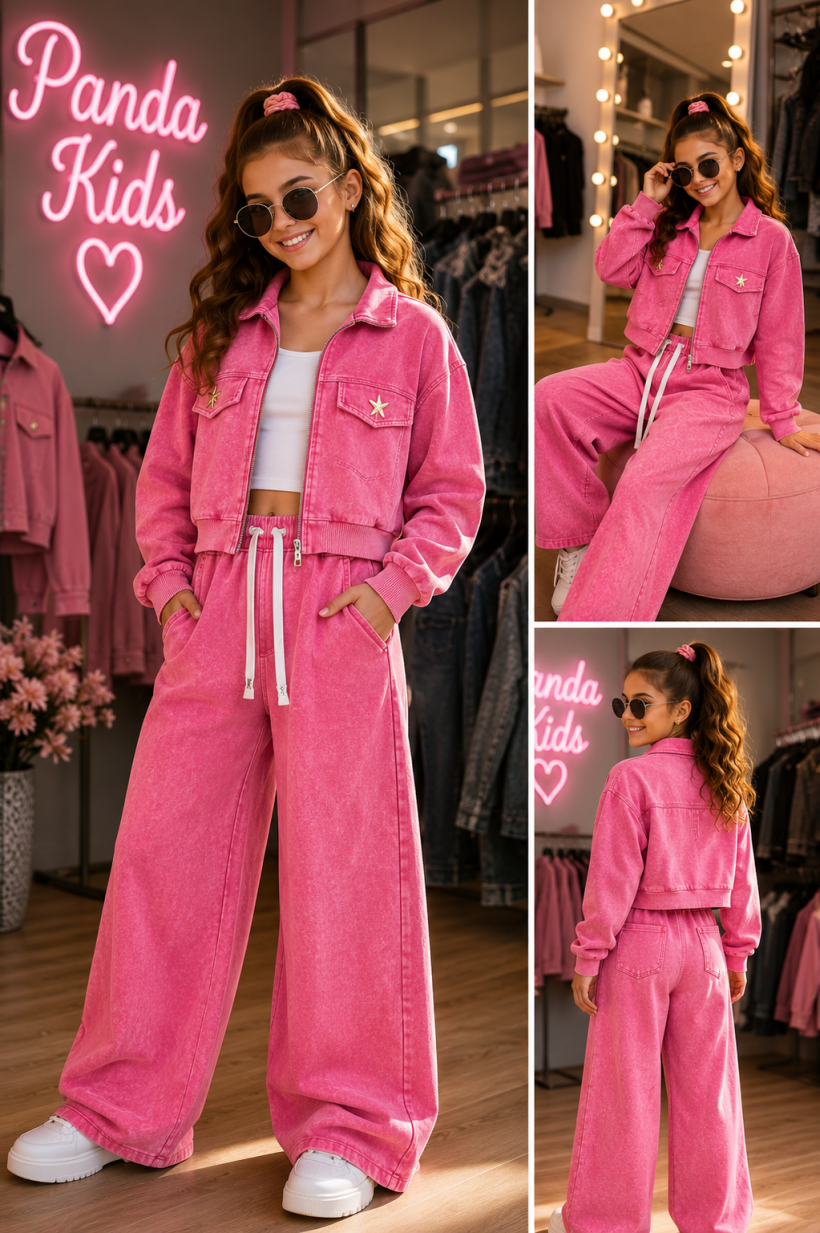komplet dres dekatyzowany gwiazda malina
