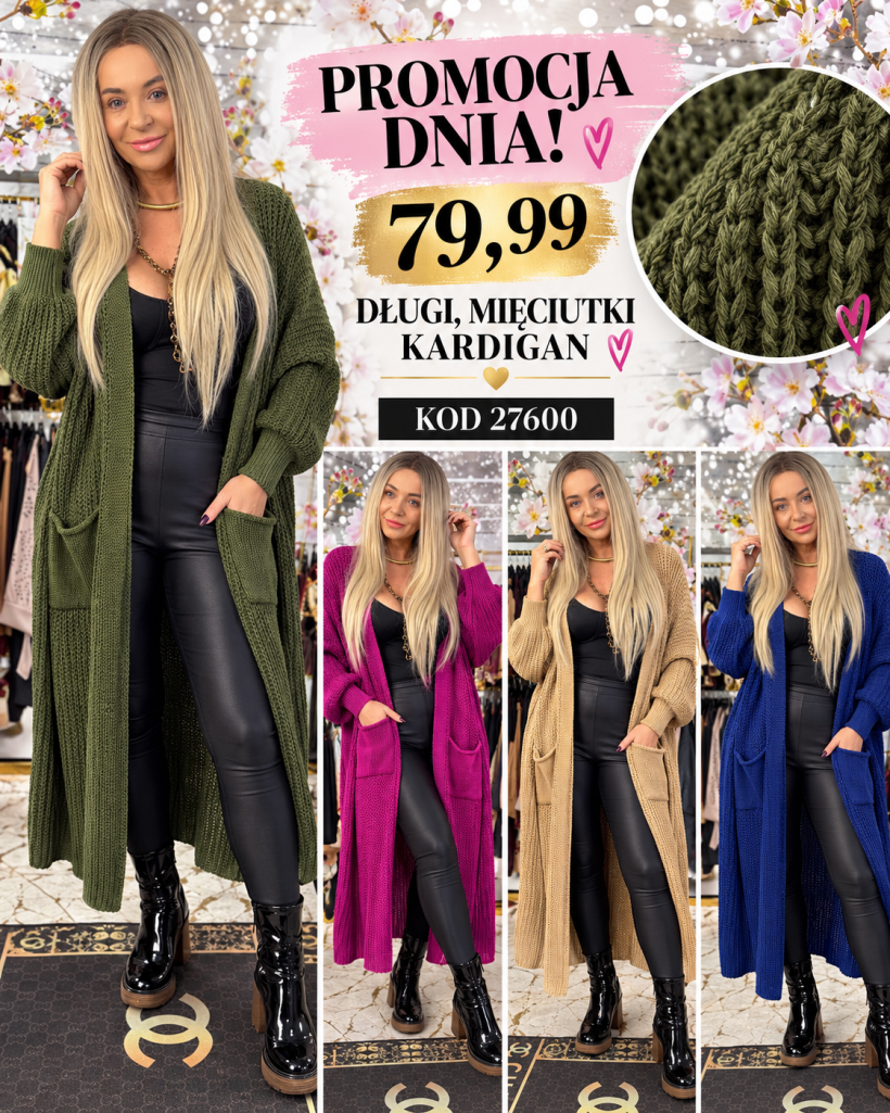 KARDIGAN DŁUGI   LANET  27600 GK8   %PROMOCJA DNIA  