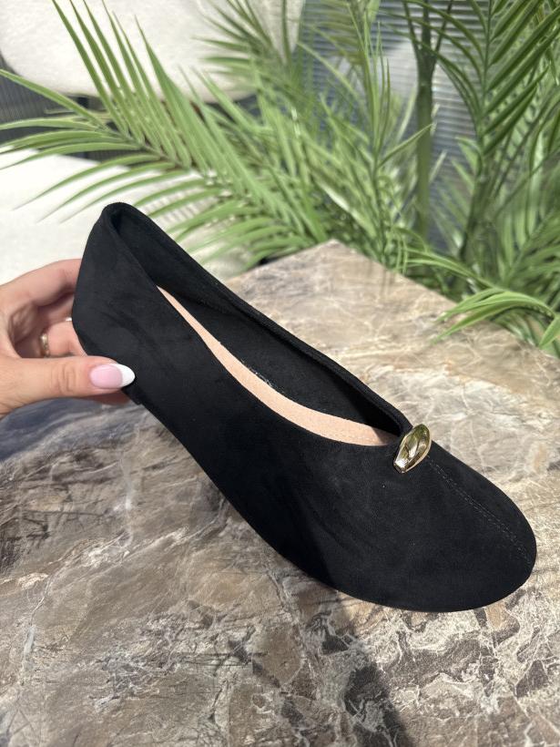 Balet 8balerina wędzidło eko zamsz Siwiecki JH607P black 