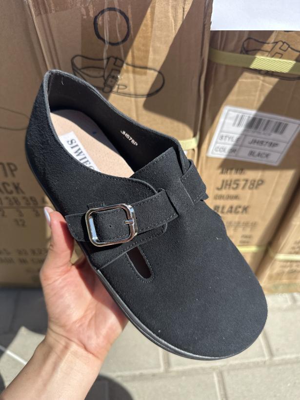 KLAMRA CZARNA siwiecki jh578p black balerina z paskiem i klamrą