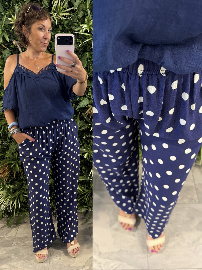 pantalon à pois 