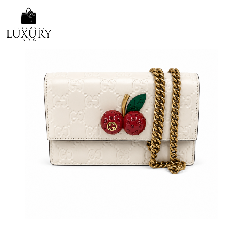 GUCCI Leather Cherry Wallet On Chain (WOC)