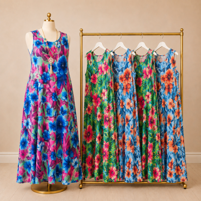 Sukienka maxi wiskozowa plus size Vena kwiaty