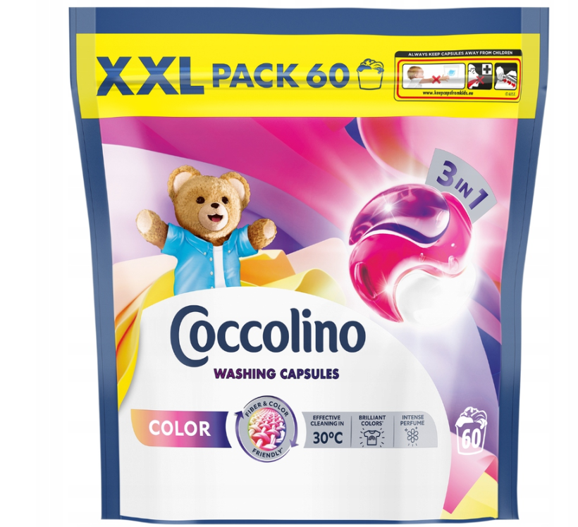 Coccolino XXL Kapsułki 3w1 do prania kolorowych tkanin 60szt