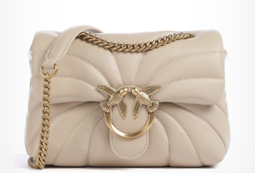 Torebka Pinko Love Puff Mini Cl. 100039 A1EX Sheep Nappa Butterfly beige