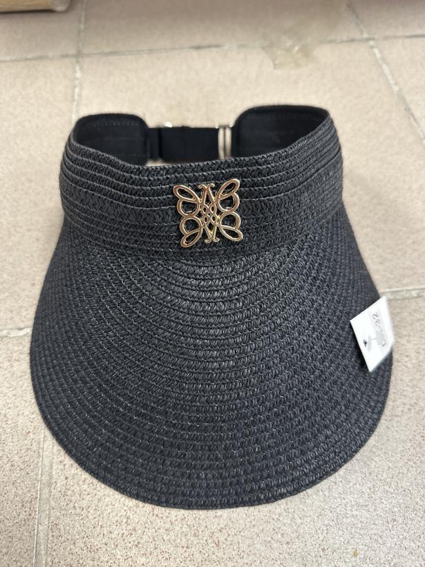Daszek 4 czarny słomiany z Logo Loewe 
