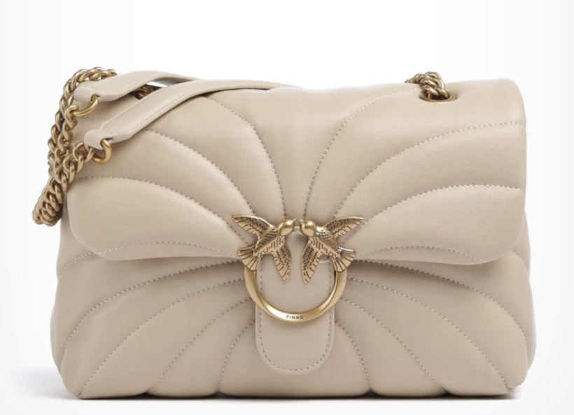 Torebka Pinko Love Puff Classic Cl. 100038 A1EX Sheep Nappa Butterfly beige