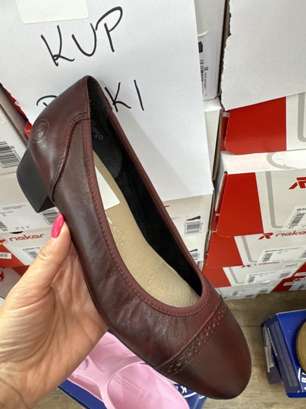 Riki 9 półbut bordo obcas balerina 43450-35