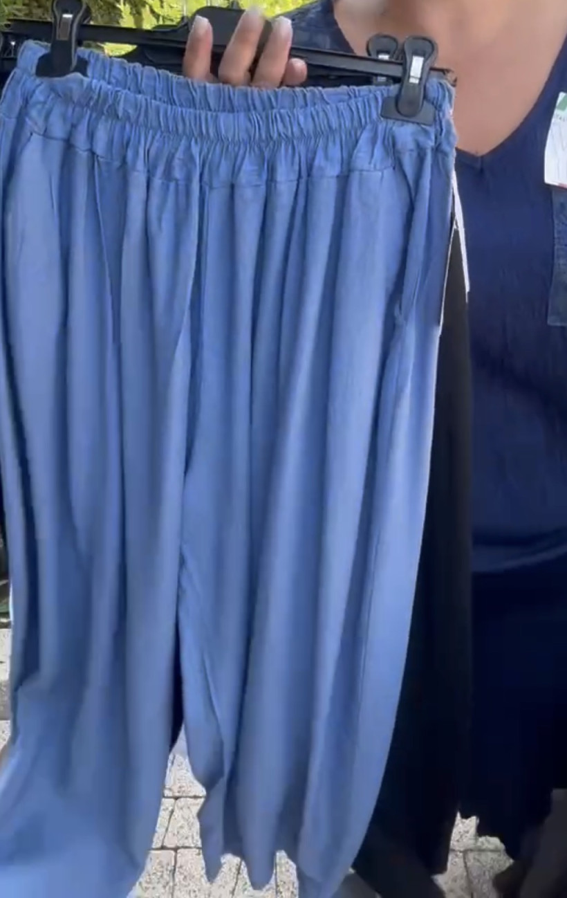 Italia nr. 17 - Spodnie gładkie baloony  - 24607 - jeans