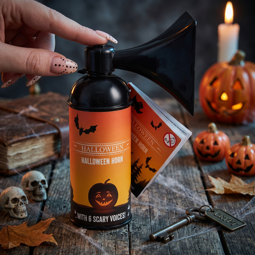 Halloweenowa trąbka dźwiękowa z 6 strasznymi odgłosami
