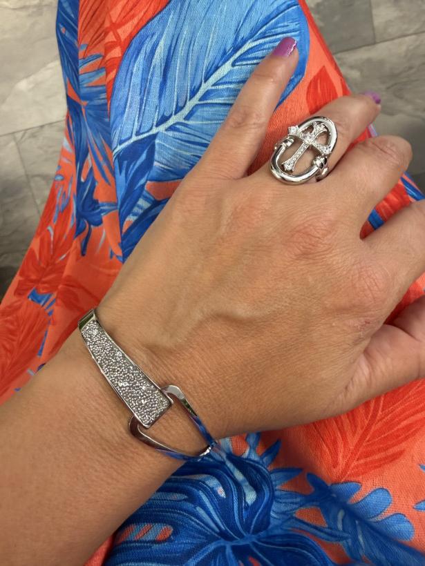 bracelet jonc strass 