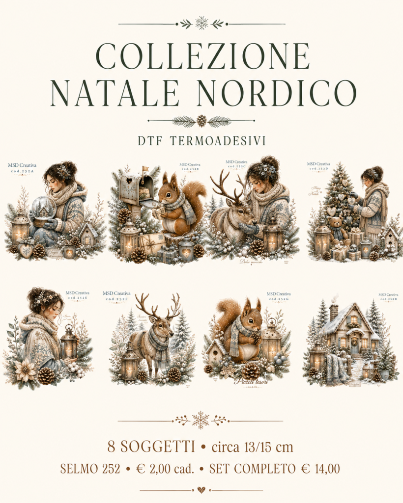 DTF Termoadesivo circa 15 cm – Natale Nordico