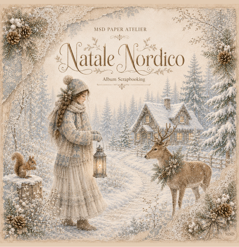 Album Scrapbooking Natale Nordico 31×32 cm