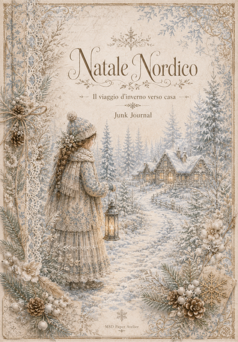 Junk Journal Natale Nordico – Set creativo A4