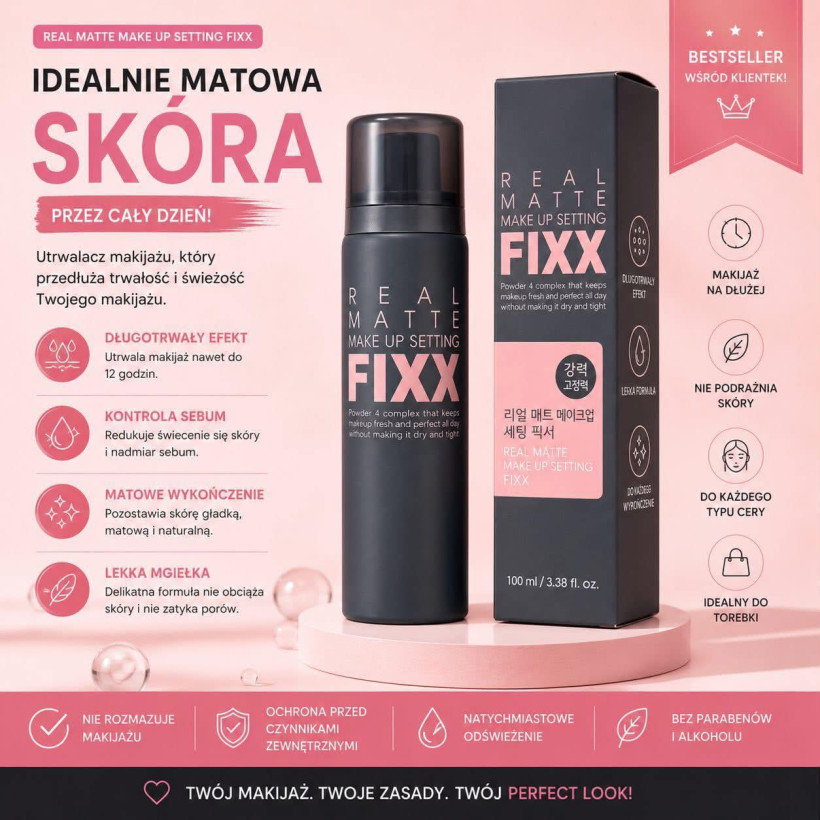 Utrwalacz do makijażu Mat
