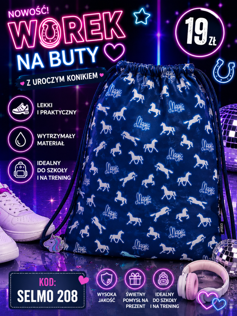 Worek na buty koniki