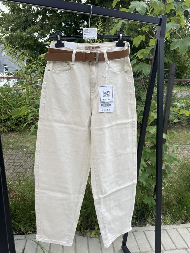 BALONY BEŻ spodnie MSARA szerokie jeansy baloon BGS016-12A