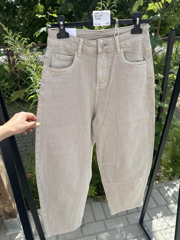 BALONY TAUPE spodnie MSARA szerokie jeansy baloon BS956-59