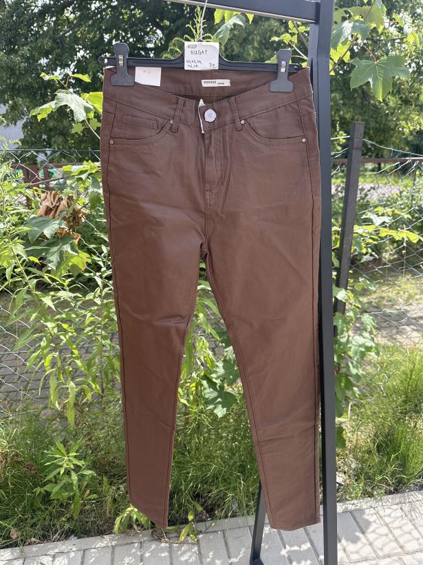 NUGAT spodnie długie brązowe eko skóra GOODIES JEANS DJ290-20