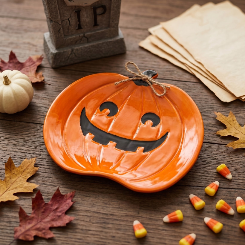 Talerz ceramiczny Dynia halloween 21cm